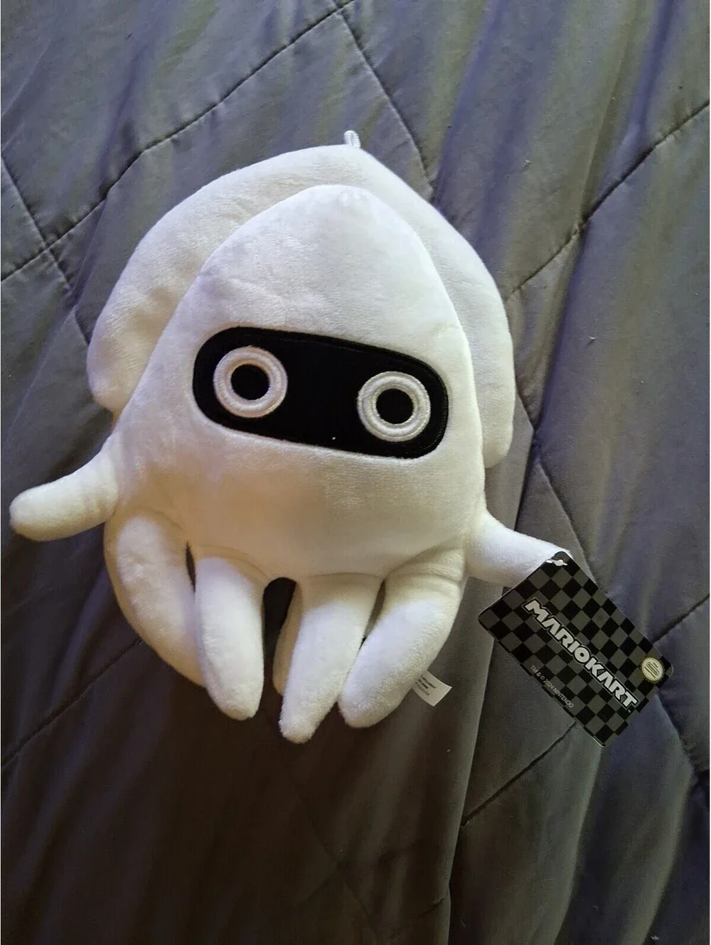 Nintendo Super Mario Kart White Blooper Ink Squid Plush w/Tags